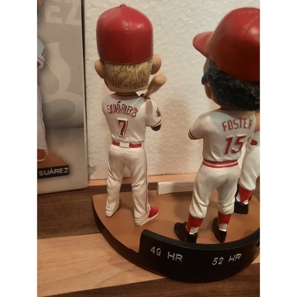 CINCINNATI REDS TRIPLE‎ BOBBLE HEAD QUEEN CITY SLUGGERS Kluszewski Foster Suarez - Picture 9 of 15